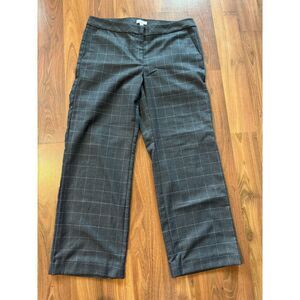 J jill Pants plaid size 8P‎ petite straight leg Gray Grey